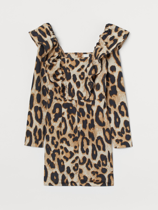 Платье мини H&M модель 9282762wer_Бежево-черный Фото