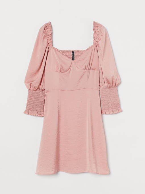 Платье мини H&M модель 9328882bar_Светло-розовый Фото