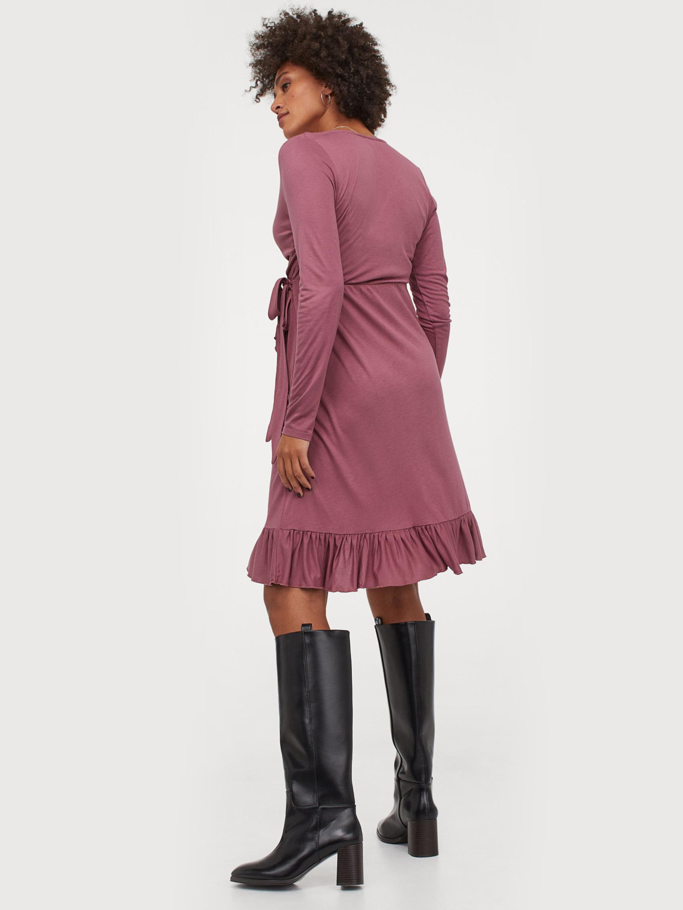 Платье мини H&M модель 9472582sm_темно-розовый Фото