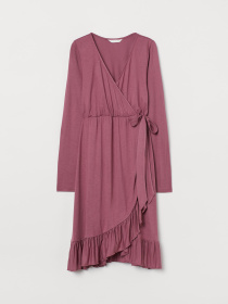 Платье мини H&M модель 9472582sm_темно-розовый Фото