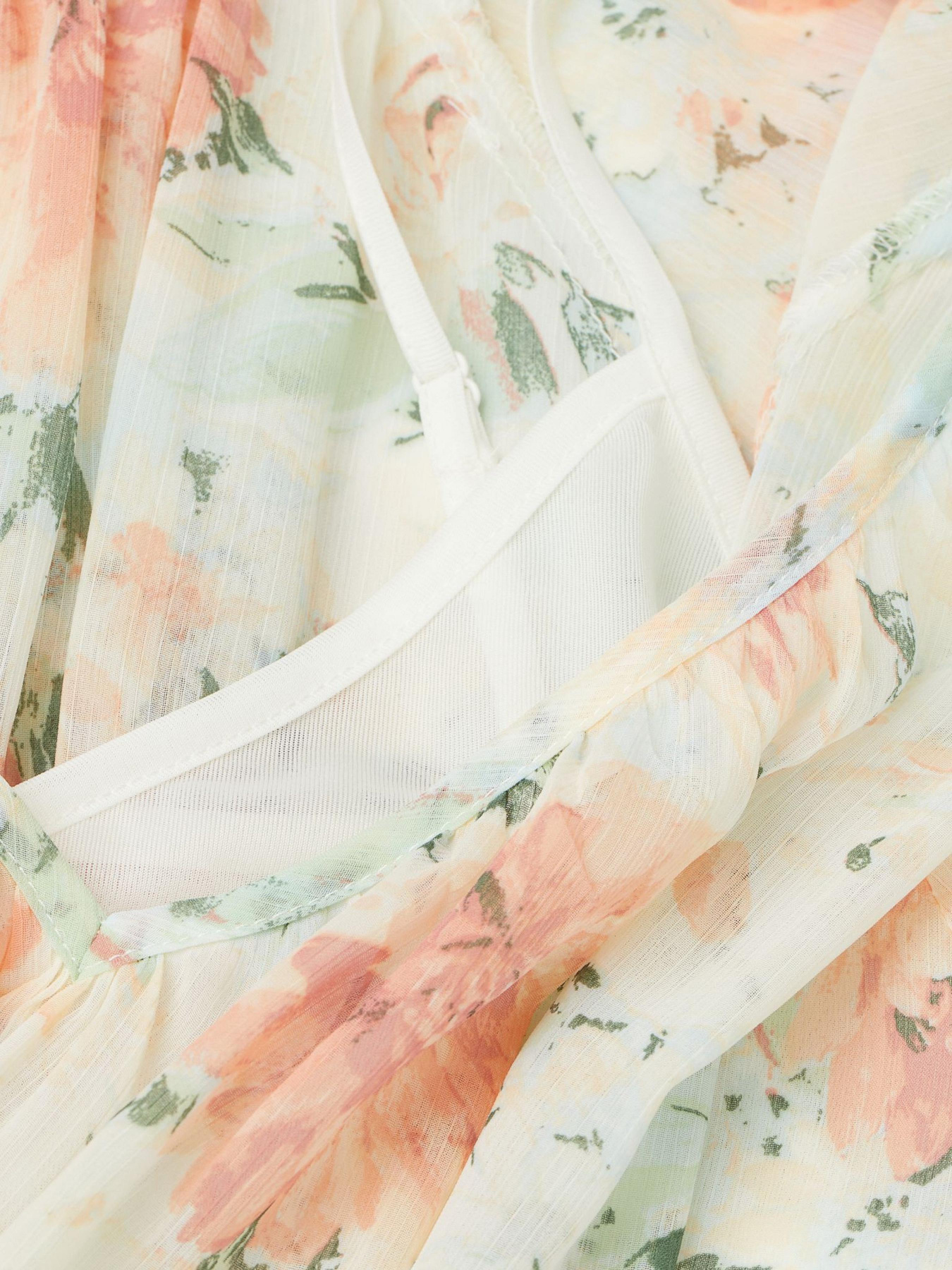 Платье макси H&M модель 9795963wer_Салатово-оранжевый Фото