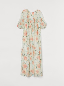 Платье макси H&M модель 9795963wer_Салатово-оранжевый Платье макси H&M модель 9795963wer_Салатово-оранжевый Фото