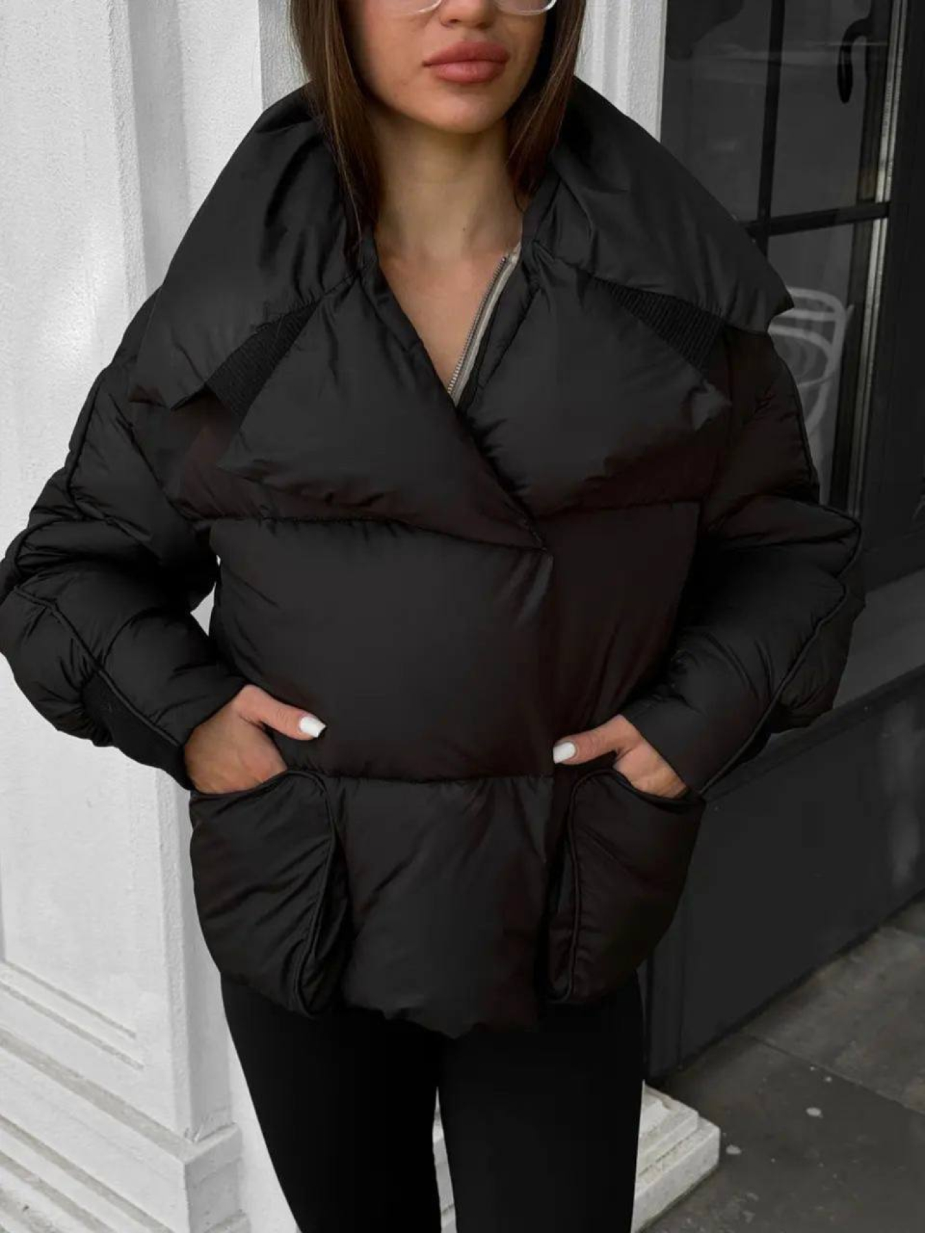 Зимняя куртка D&V couture модель DV-0011-BLCK Фото