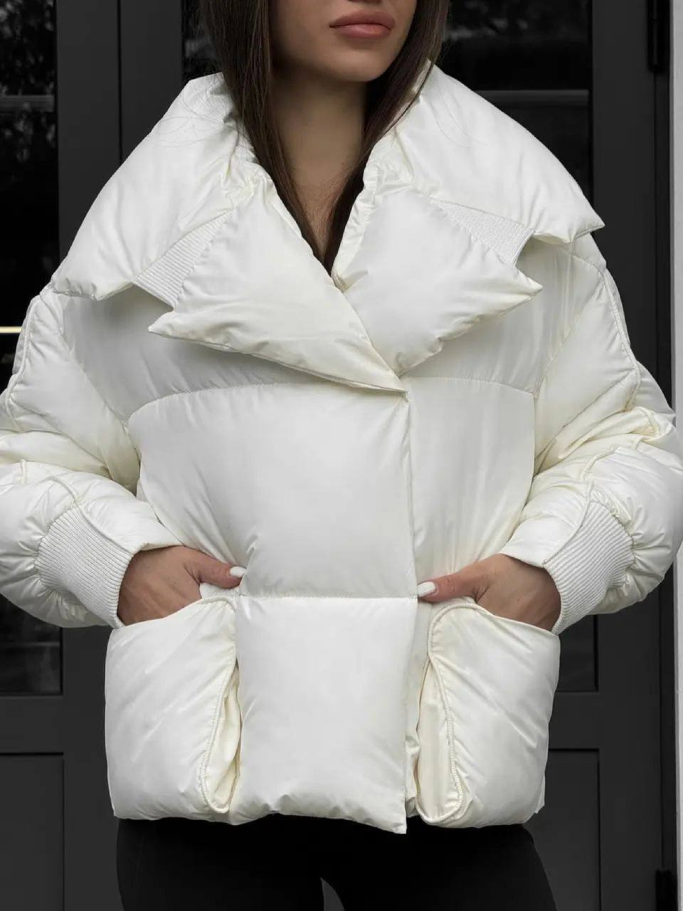 Зимняя куртка D&V couture модель DV-0011-MILK Фото