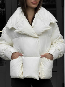 Зимняя куртка D&V couture модель DV-0011-MILK Фото