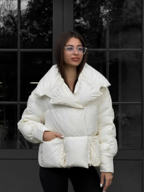 Зимова куртка D&V couture модель DV-0011-MILK Фото