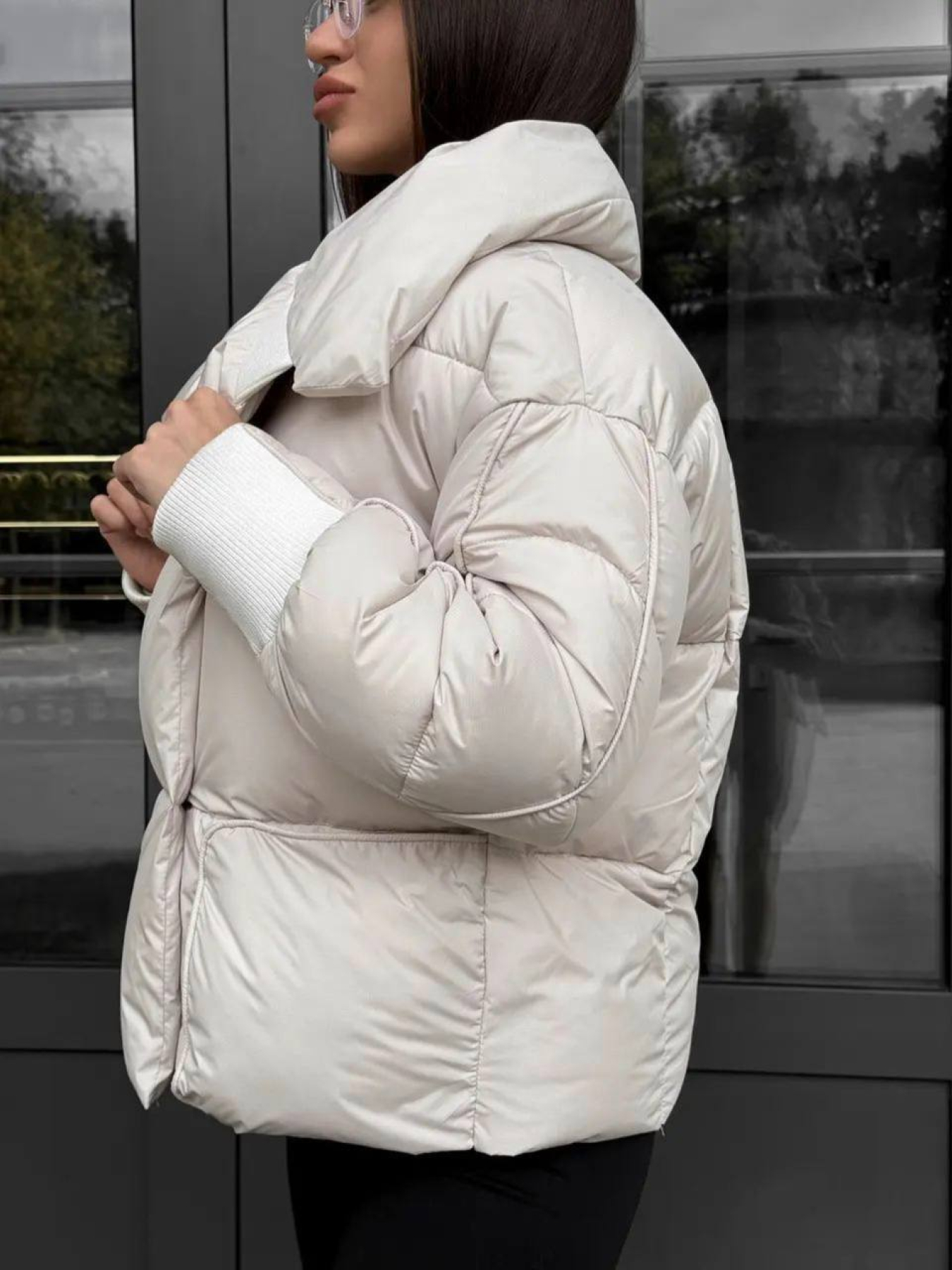 Зимняя куртка D&V couture модель DV-0011-BEIGE Фото