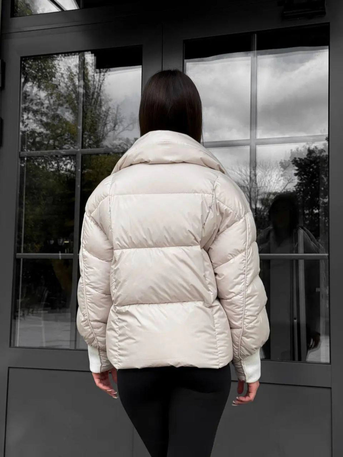 Зимняя куртка D&V couture модель DV-0011-BEIGE Фото