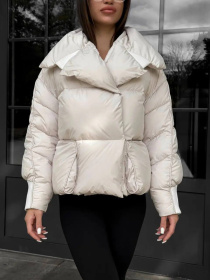 Зимняя куртка D&V couture модель DV-0011-BEIGE Фото