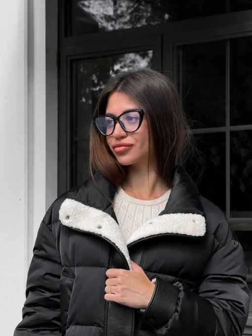 Демисезонная куртка D&V couture модель DV-0010-BLCK Фото