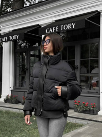 Демисезонная куртка D&V couture модель DV-0010-BLCK Демисезонная куртка D&V couture модель DV-0010-BLCK Фото