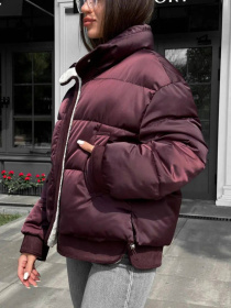 Демисезонная куртка D&V couture модель DV-0010-BURG Фото