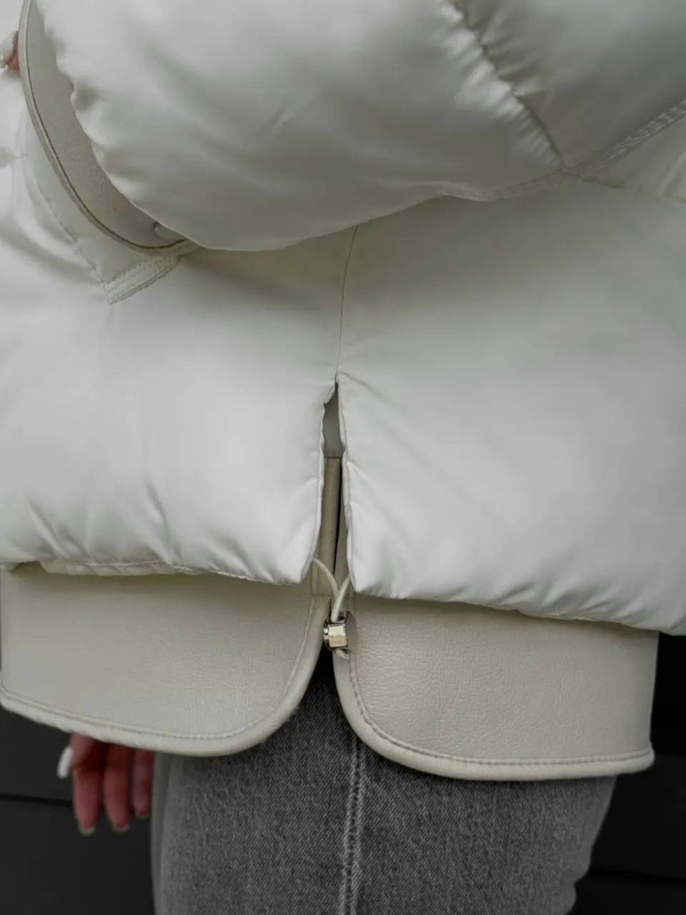 Демисезонная куртка D&V couture модель DV-0010-MILK Фото