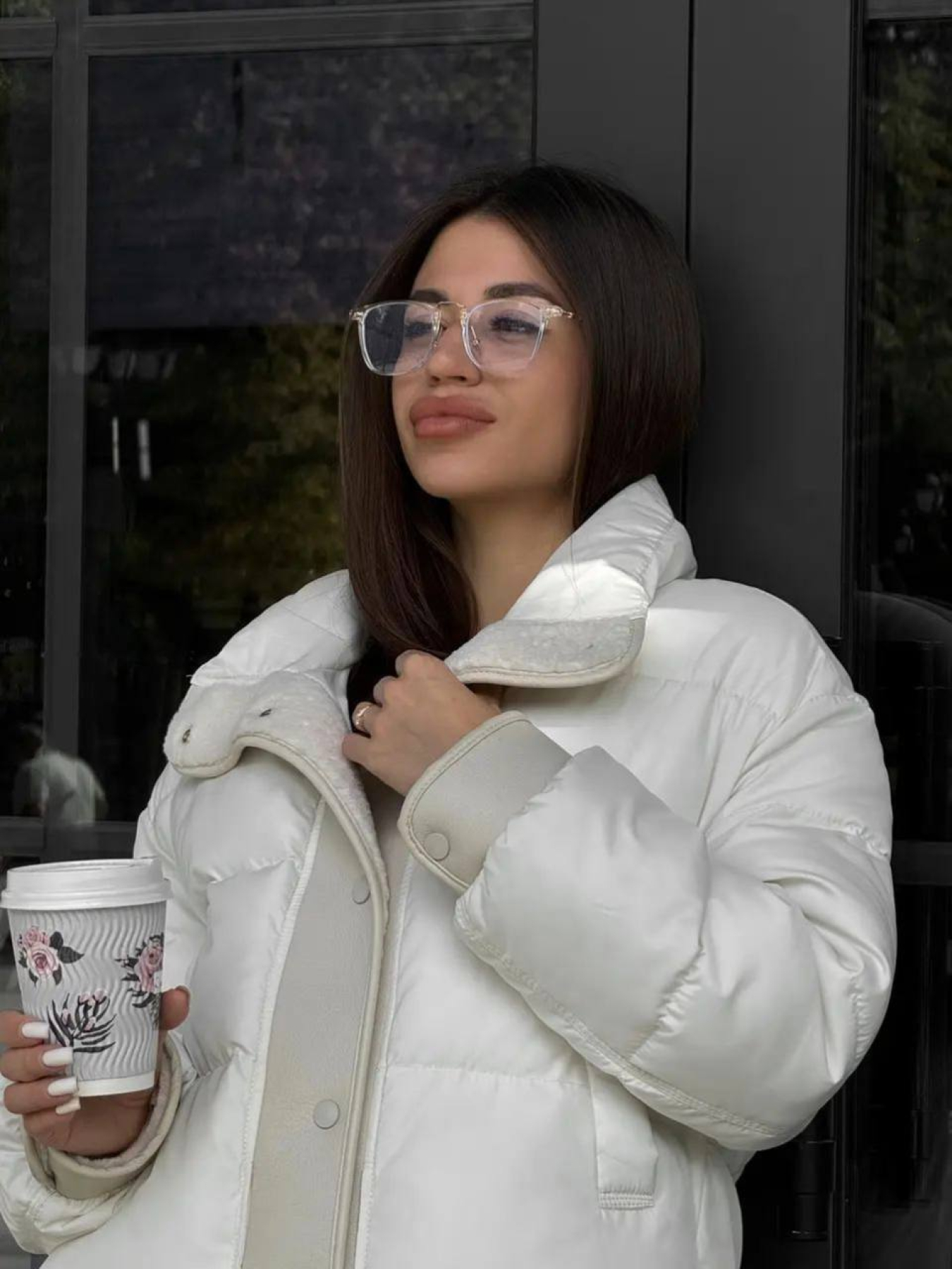 Демисезонная куртка D&V couture модель DV-0010-MILK Фото