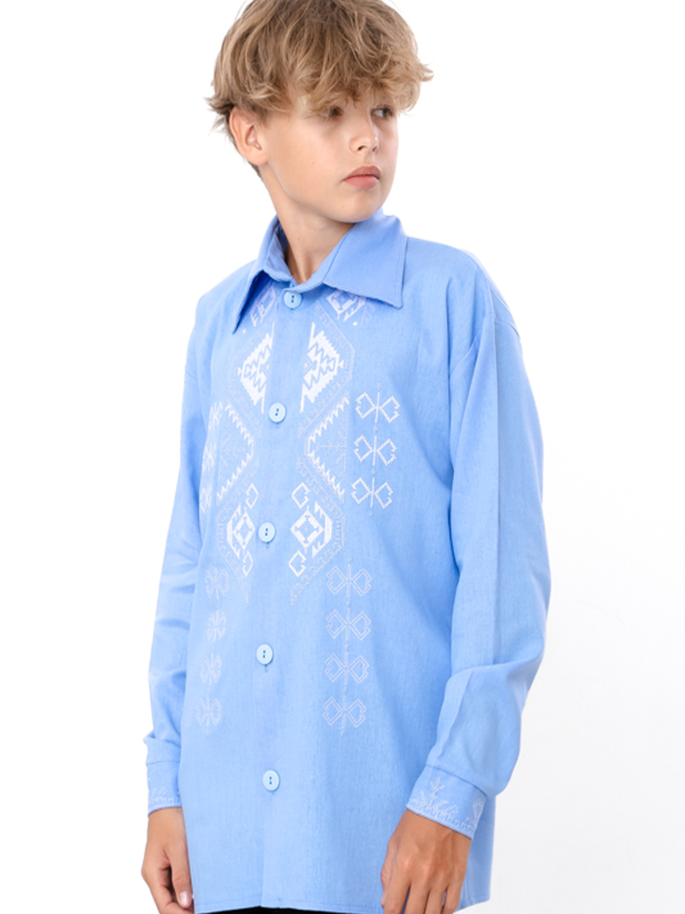 Вышитая рубашка Носи своє модель 6417-070-22-1-temno-blakitnij Фото