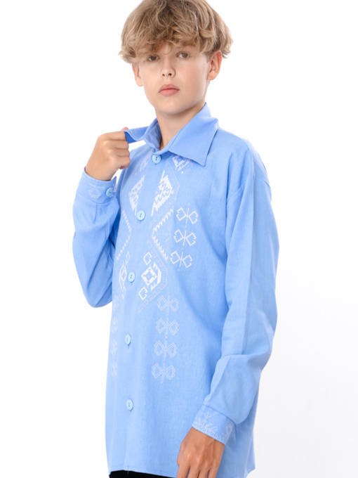 Вышитая рубашка Носи своє модель 6417-070-22-1-temno-blakitnij Фото