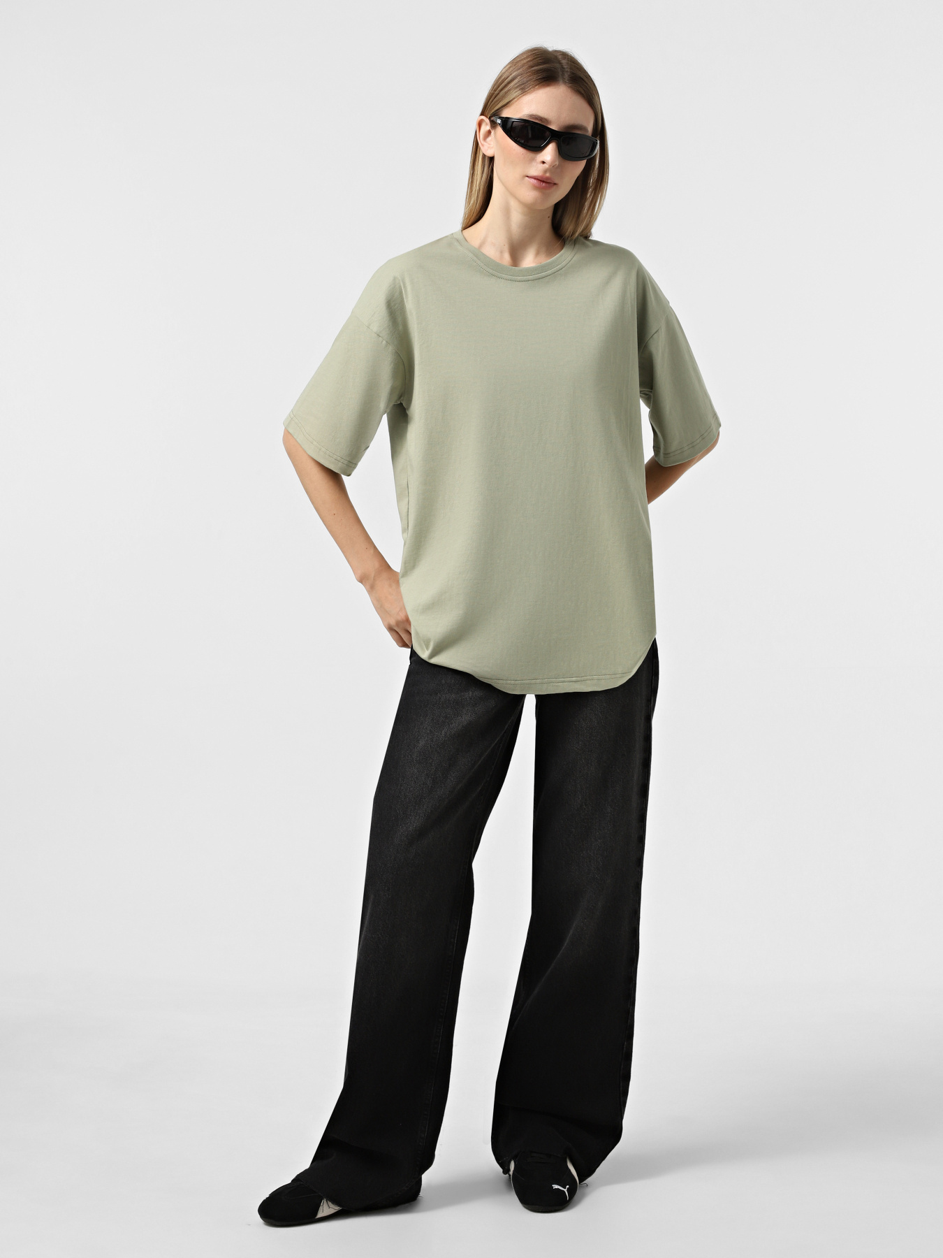 Набір футболок Ейсік Оверсайз модель NabirTemnoBezhevyi3Sht Фото