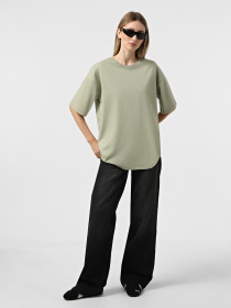 Набір футболок Ейсік Оверсайз модель NabirTemnoBezhevyi3Sht Фото