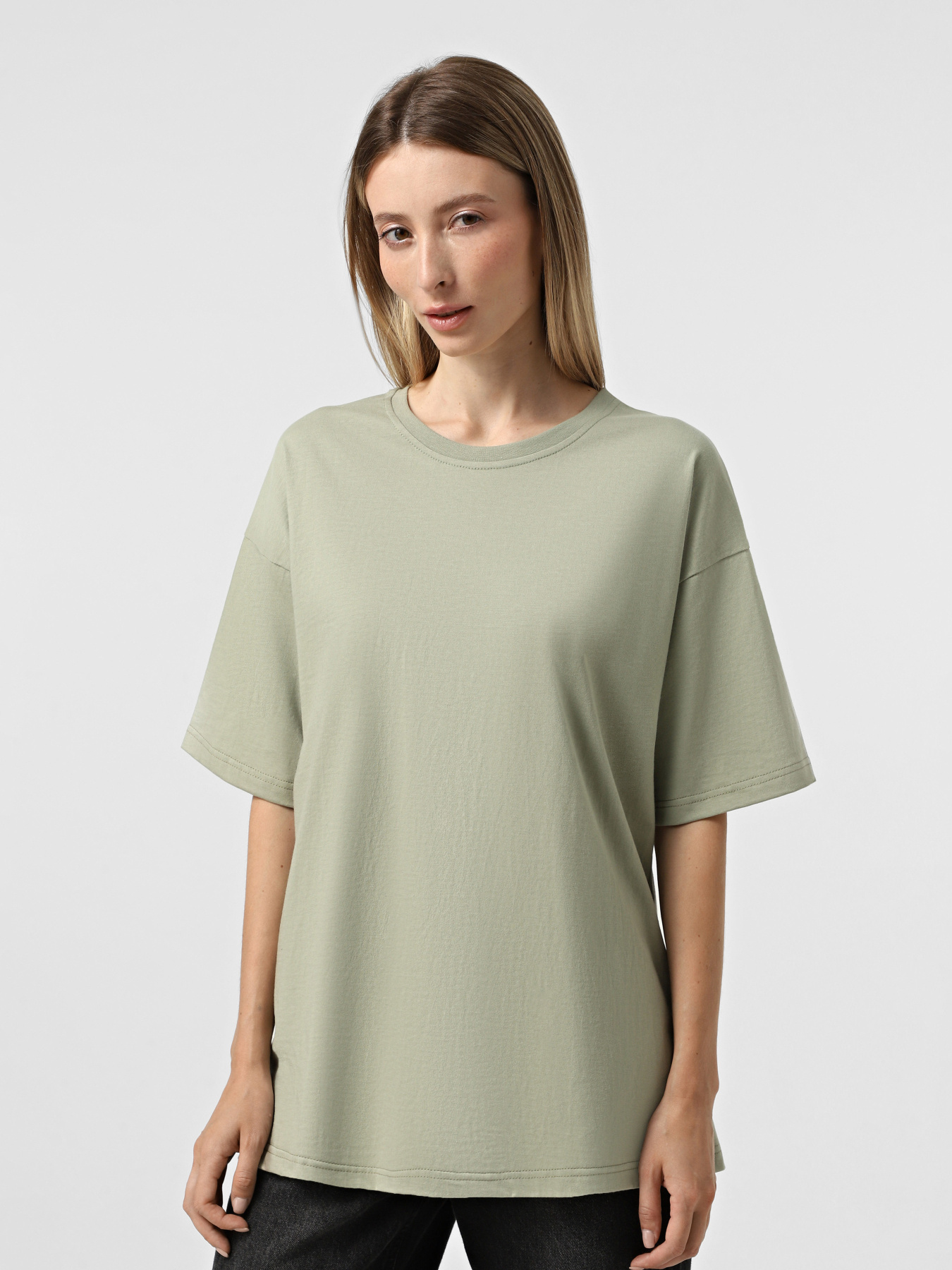 Набір футболок Ейсік Оверсайз модель NabirTemnoBezhevyi3Sht Фото