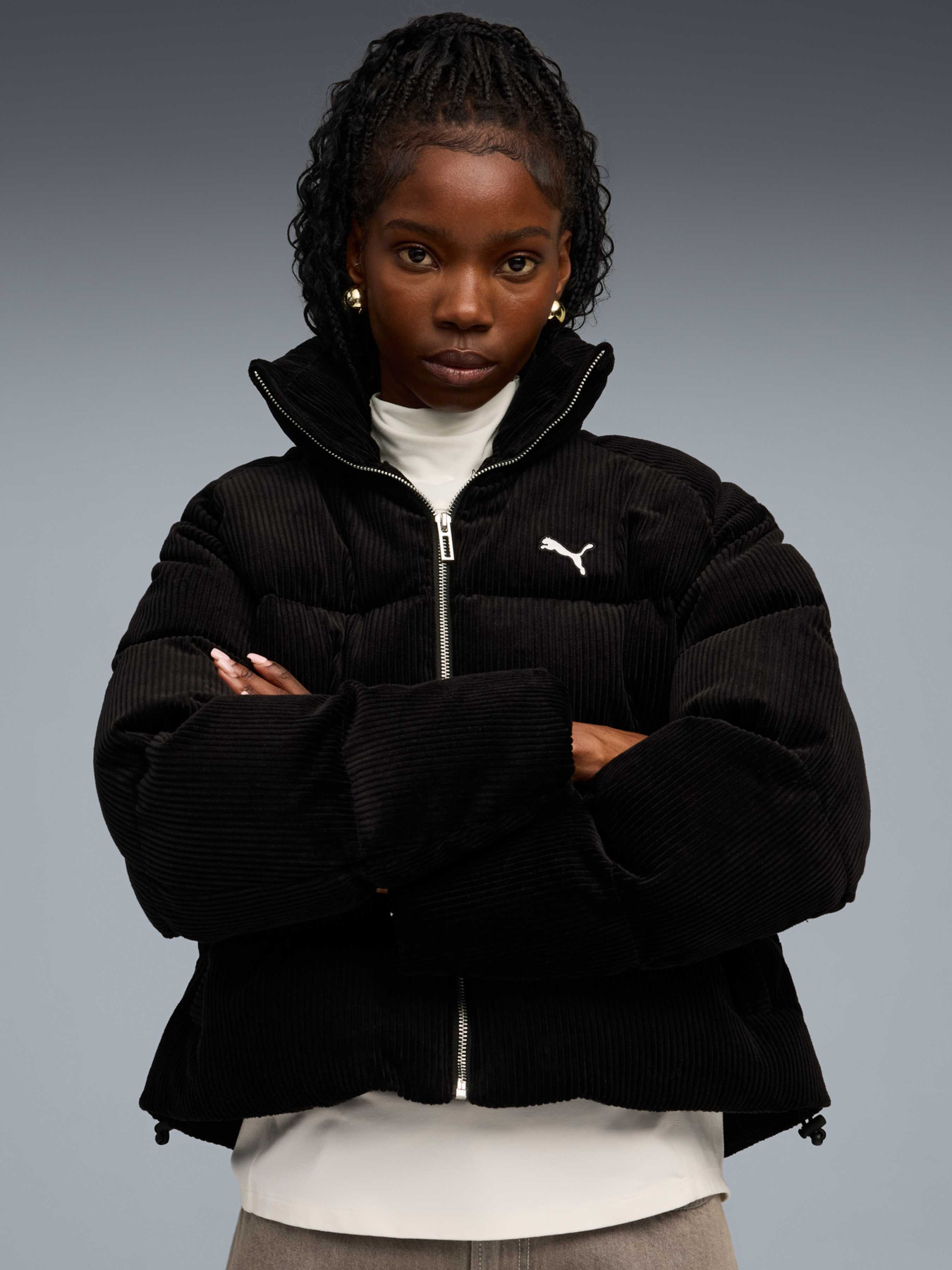 Демисезонная куртка PUMA Corduroy Puffer Jacket модель 632171 Фото