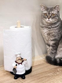 Держатель для бумажных полотенец декоративный "Повар" MBM HOME модель DH-ST-02-2 WHITE Держатель для бумажных полотенец декоративный "Повар" MBM HOME модель DH-ST-02-2 WHITE Фото