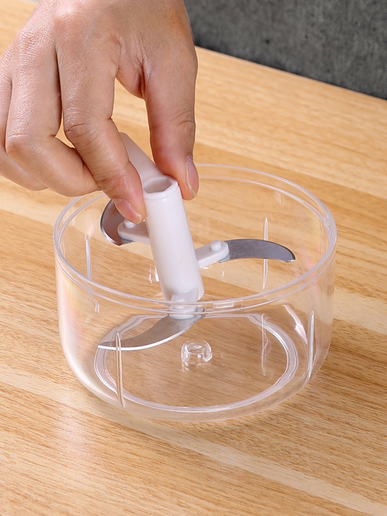 Подрібнювач механічний з трьома лезами MBM HOME модель KP-05 T/GRAY Фото