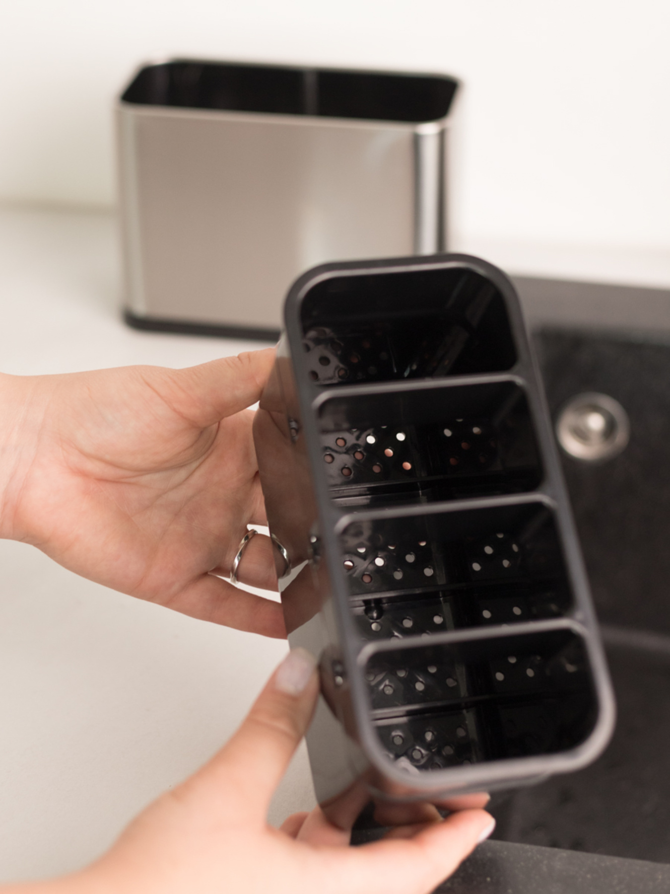 Органайзер для кухонного приладдя MBM HOME модель KP-65 SS/BLACK Фото