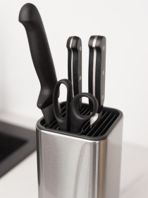 Подставка для ножей из нержавеющей стали MBM MY HOME модель KP-67 SS/BLACK Фото