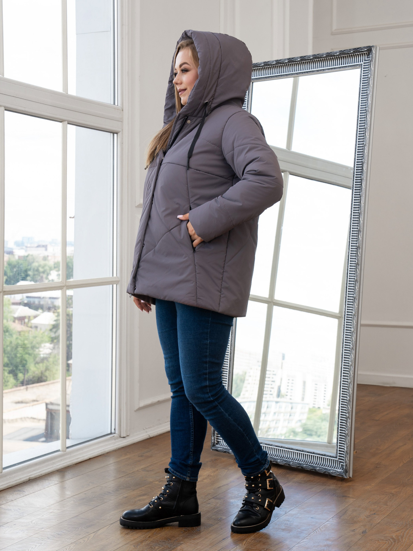 Демісезонна куртка UVENTUM модель 00157-mt-grey Фото