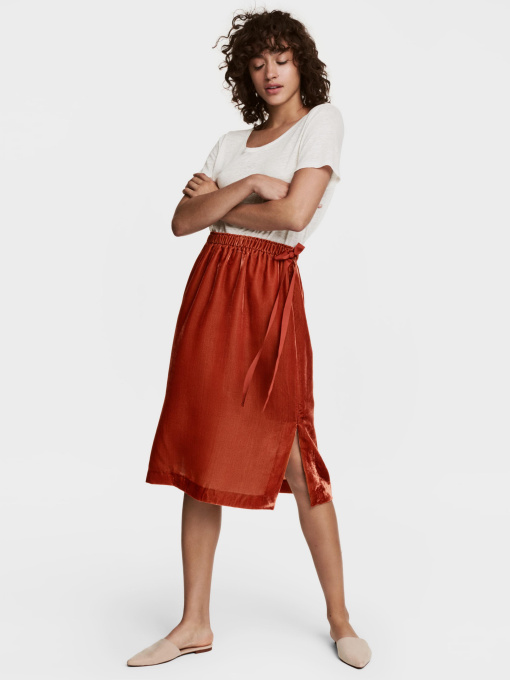 Юбка миди H&M модель 5518776RP2_терракотовый Фото