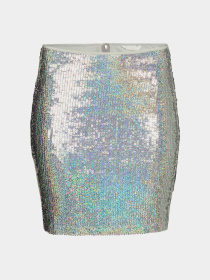 Юбка мини H&M модель 4395934dm_серебристый Фото