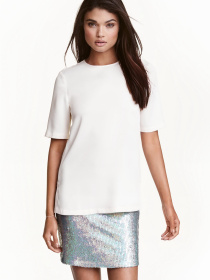 Юбка мини H&M модель 4395934dm_серебристый Фото