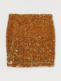 Спідниця міні H&M модель 9272522sdm_Золотистый Фото