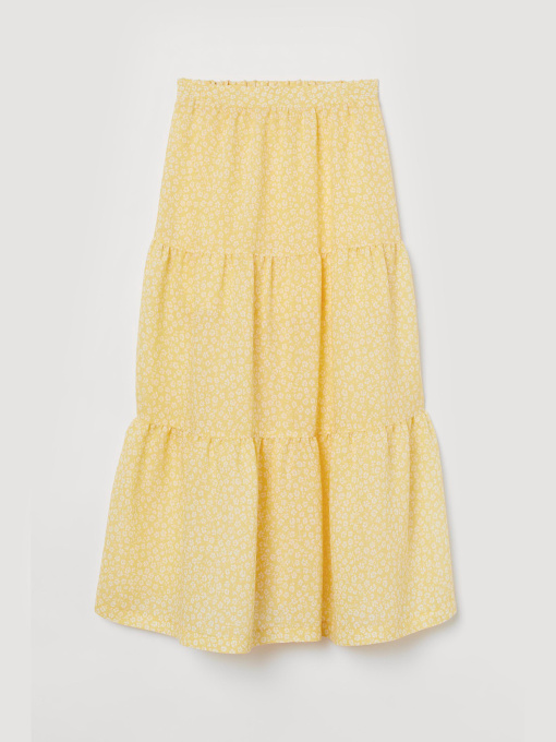 Юбка миди H&M модель 8627301sm_желтый цветы Фото