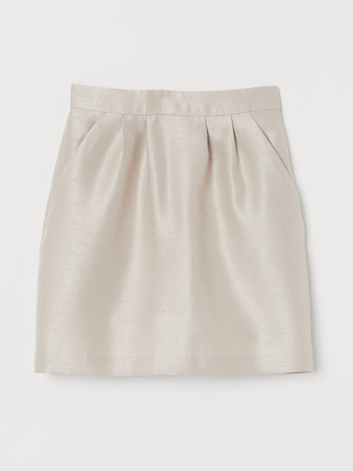 Юбка мини H&M модель 7668290dm_Светло-бежевый Фото