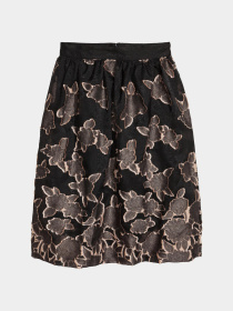 Юбка миди H&M модель 5631566sm_черный цветы Фото