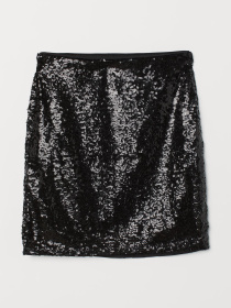 Юбка мини H&M модель 6407358dlog_Черный Фото