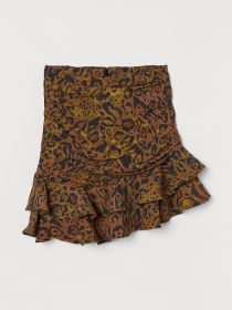 Юбка мини H&M модель 9559572wer_Черно-коричневый Фото