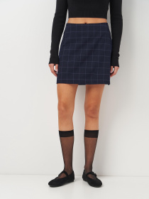 Юбка мини Monki модель 8040441wer_Темно-синий Юбка мини Monki модель 8040441wer_Темно-синий Фото