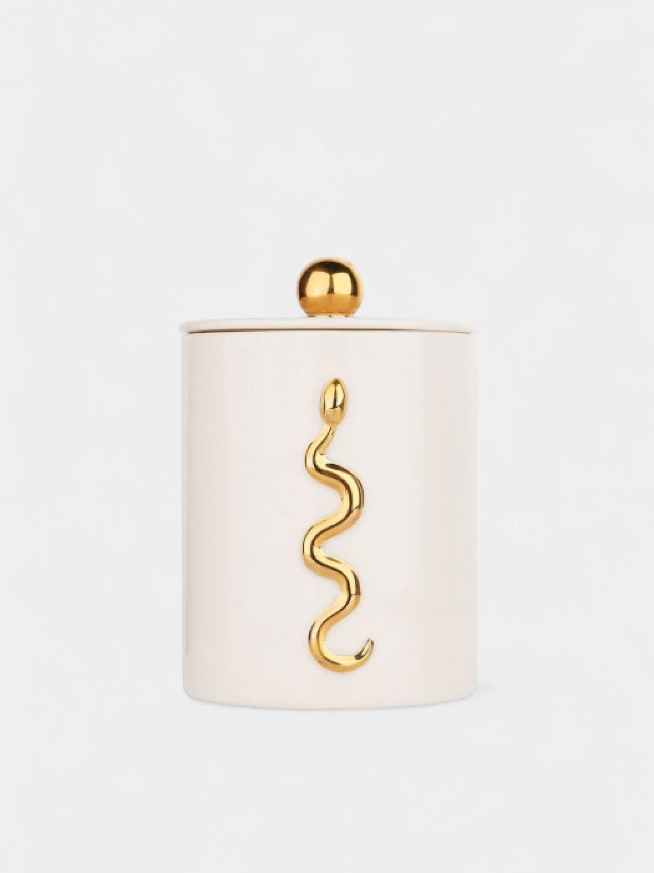 Біла свічка зі змією та позолотою GUNIA Project модель 7927 Фото