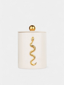 Біла свічка зі змією та позолотою GUNIA Project модель 7927 Фото