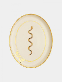 Молочна рельєфна тарілка «Сузірʼя» з позолотою GUNIA Project модель 7931 Фото