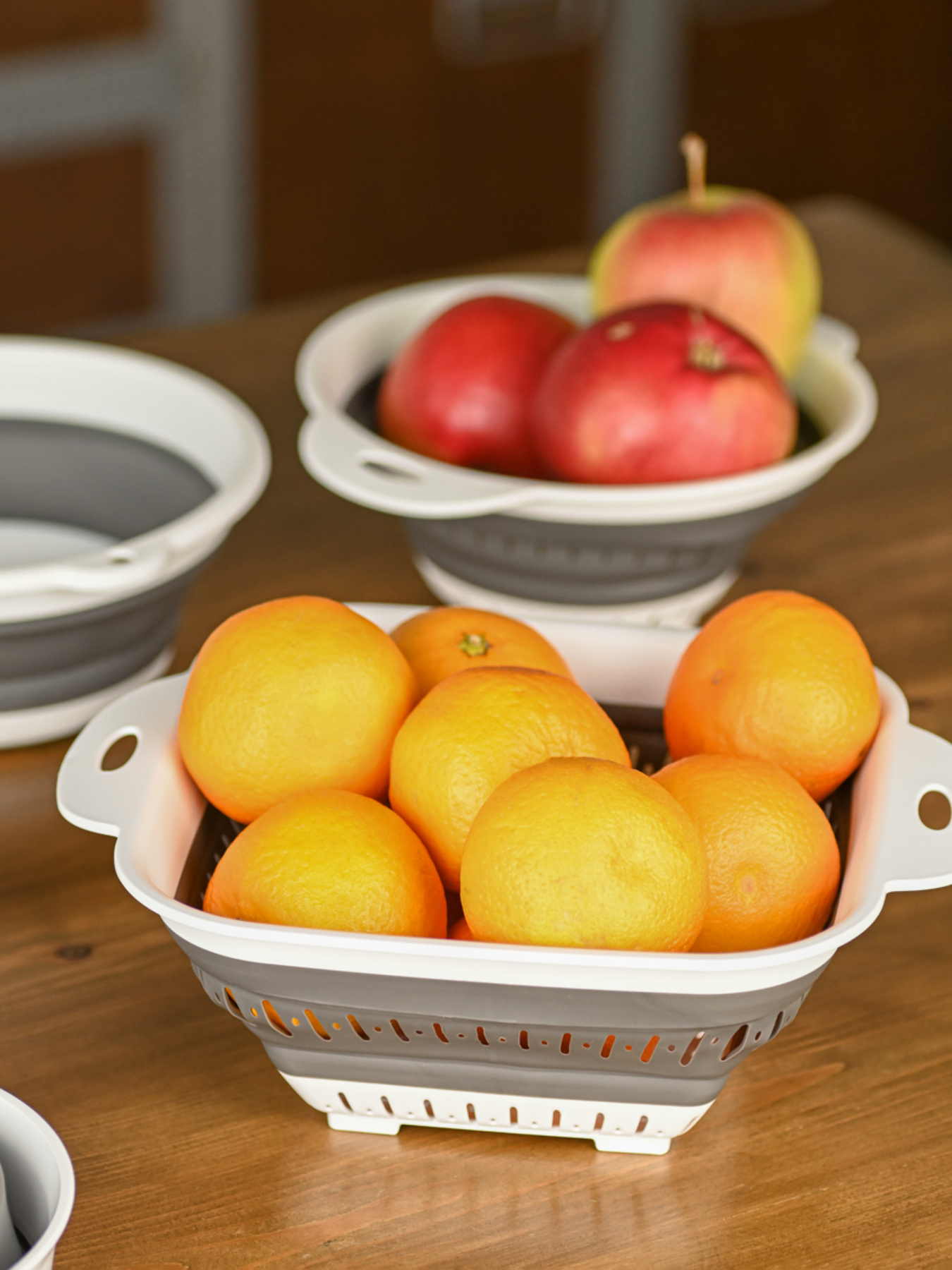 Дуршлаг складной MBM MY HOME модель KP-75 WHITE/GRAY Фото