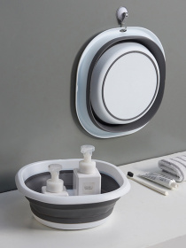 Тазик складной MBM HOME модель KP-76 WHITE/GRAY Фото