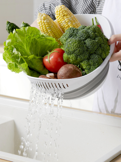 Дуршлаг складной MBM HOME модель KP-78 WHITE/GRAY Фото