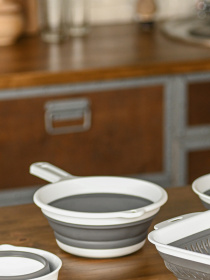 Друшляк складаний з ручкою MBM MY HOME модель KP-79 WHITE/GRAY Фото