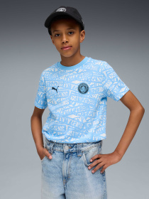 Футболка спортивная PUMA Mcfc Ftblculture Tee Aop Jr модель 782675 Фото