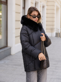 Зимова куртка MilaNova модель Куртка К-344 черный Зимова куртка MilaNova модель Куртка К-344 черный Фото