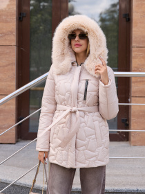 Зимняя куртка MilaNova модель Куртка К-345 бежевый Фото