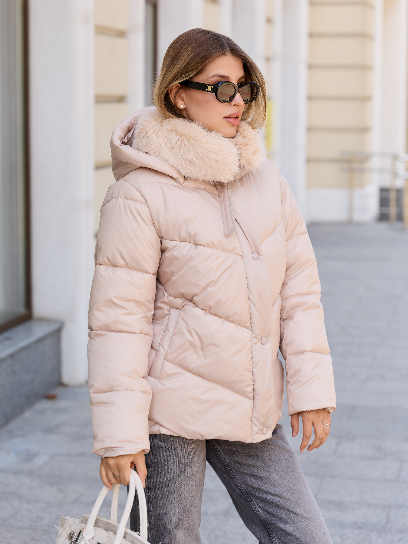 Пуховик MilaNova модель Куртка К-350 бежевый Фото